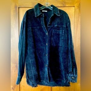 LA MIEL ❤️ NEW Corduroy Button Shirt with Raw Hem